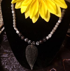 Leaf inspired handmade one of a kind necklace